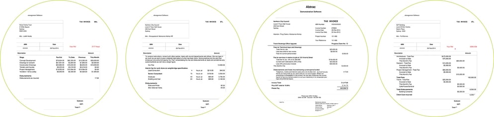 Abtrac Online Invoice Templates
