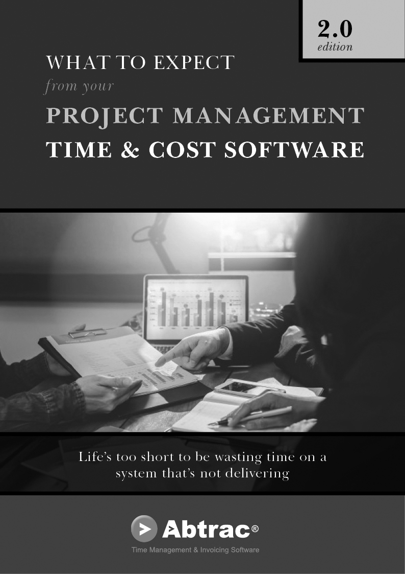 Abtrac Ebook - What to expect from your Project Management Time & Cost Software 2.0 BW