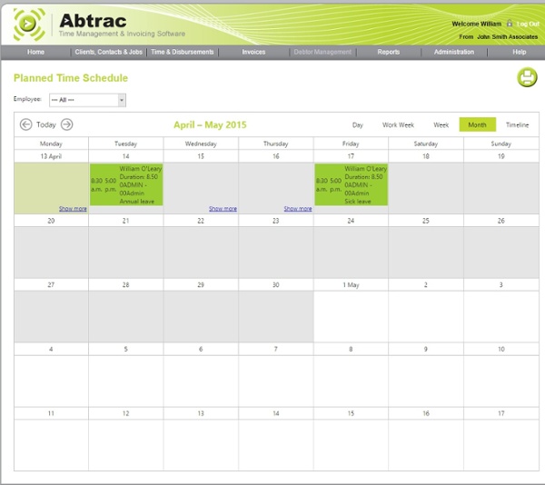 Scheduling software - View by month