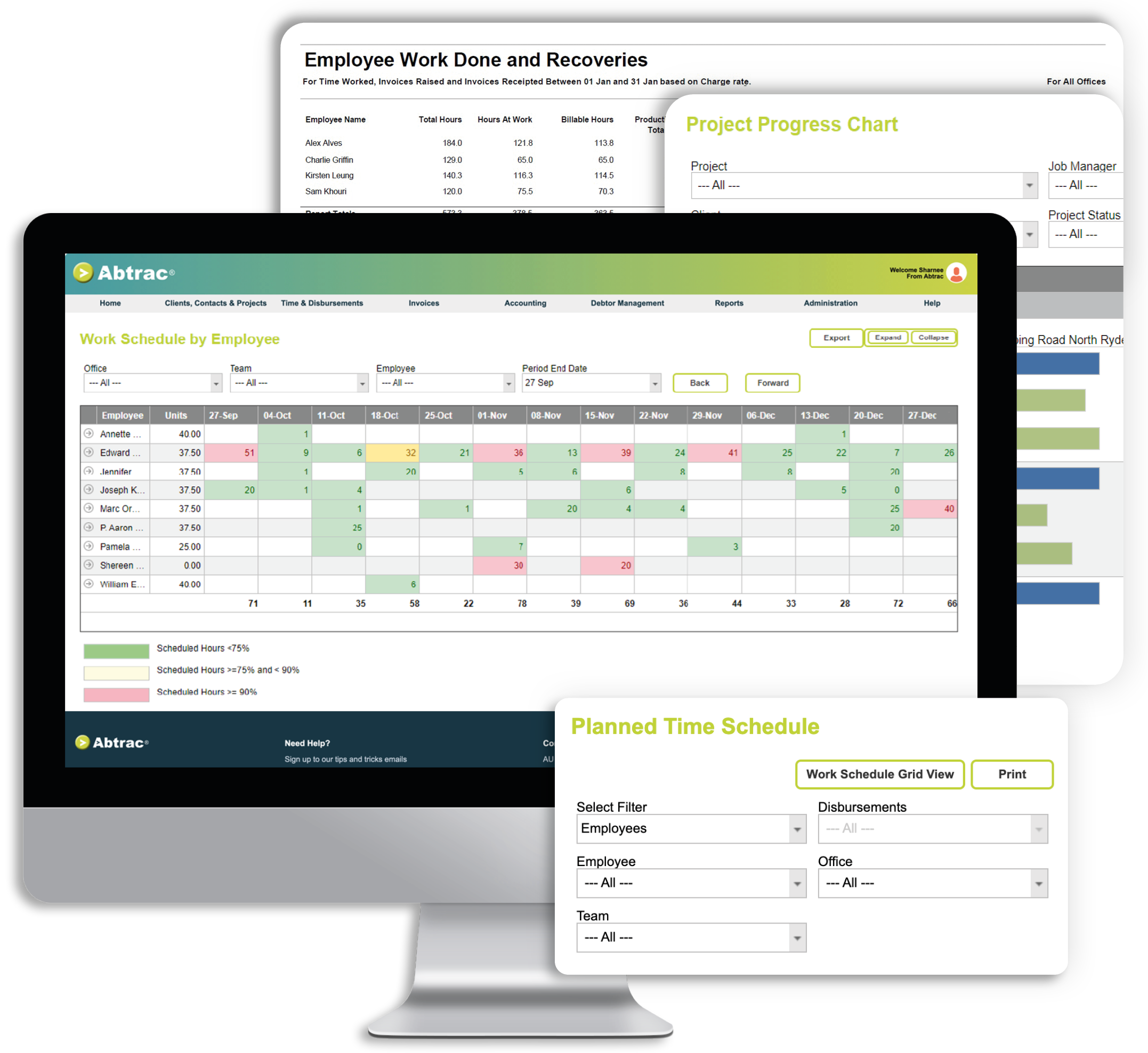 Project Management Features Quantity Surveyors - work scheduling 