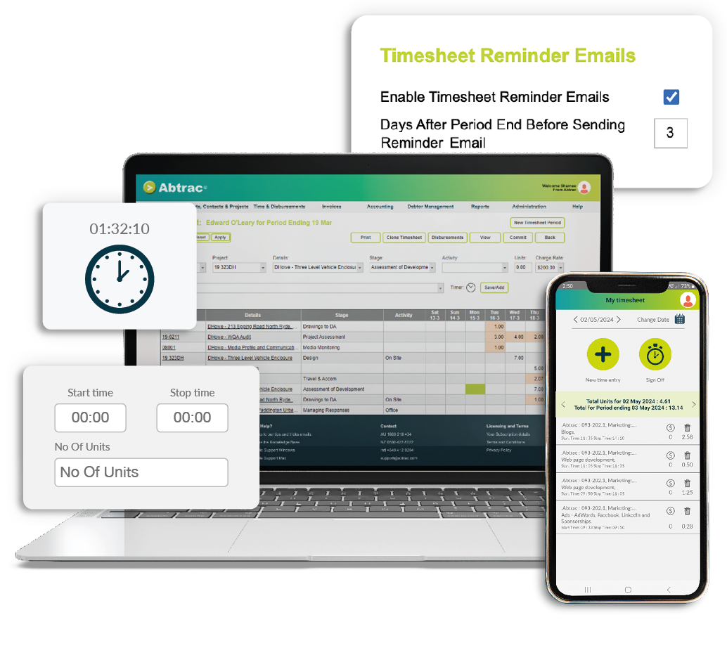 Project Management for land surveyors - Time Tracking